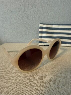 J. Crew Beige Round Sunglasses with Brown Gradient Lenses